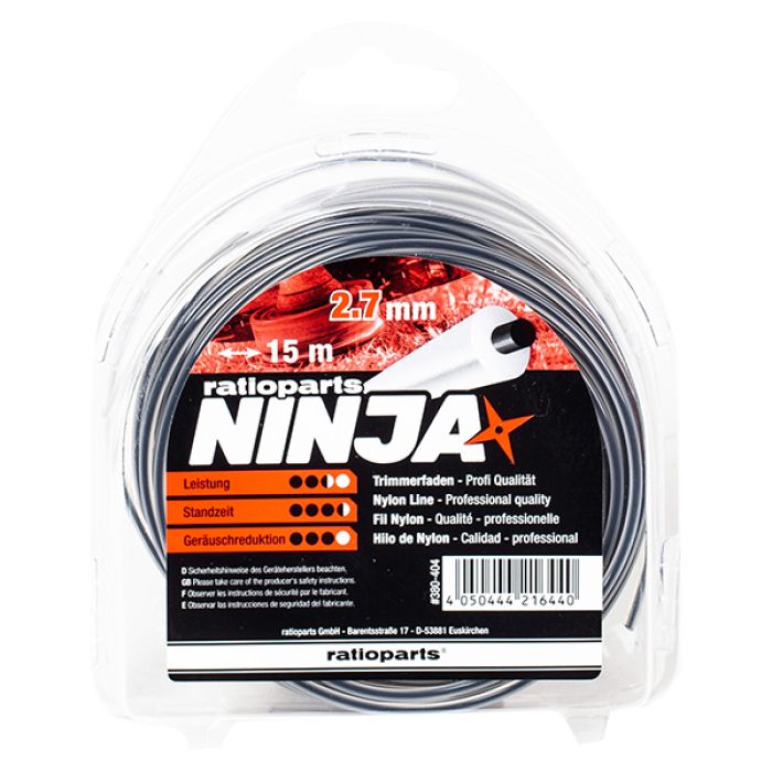 Ninja Nylonfaden 2,7 mm 15 m Trimmerfaden rund Mähfaden