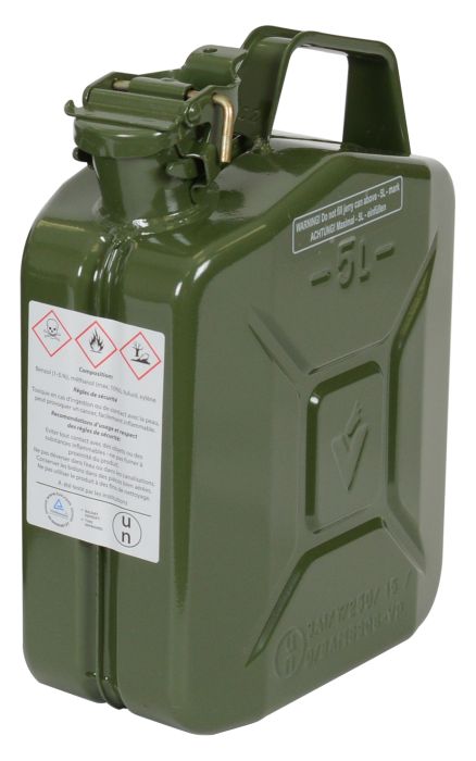 Profi Kraftstoff Kanister, Metall, 5 Liter, olivgrün, Benzin / Diesel