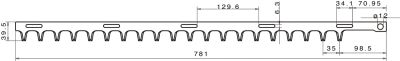 Heckenscherenmesser 781 mm p.f. Dolmar HT-2267, Alpina TS-25